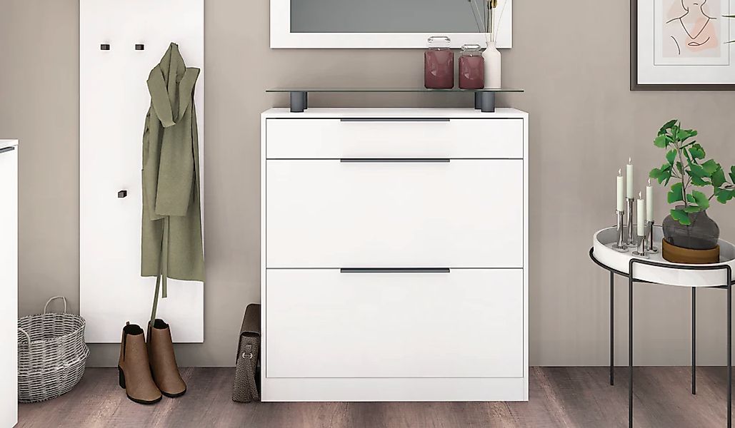 borchardt Möbel Schuhschrank "Tom, Schuhkipper mit Glasablage und Metallgri günstig online kaufen