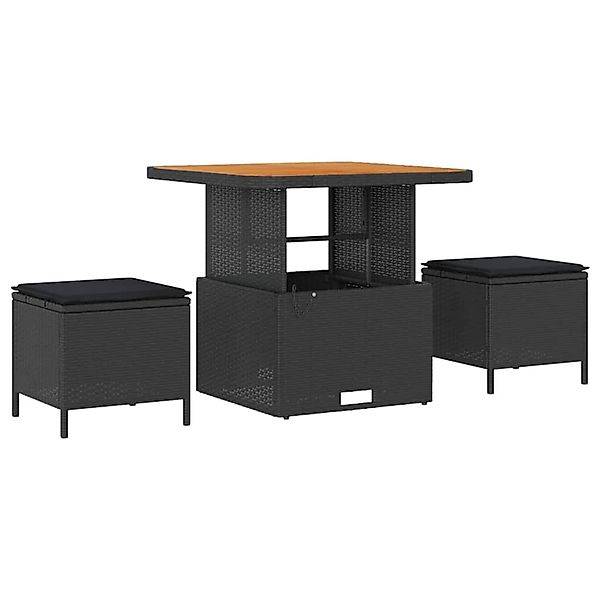 vidaXL Garten Essgruppe 3-Tlg Schwarz Poly Rattan 42007911 günstig online kaufen