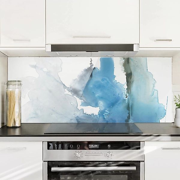 Glas Spritzschutz Abstrakt - Panorama Gletscherschmelze II günstig online kaufen