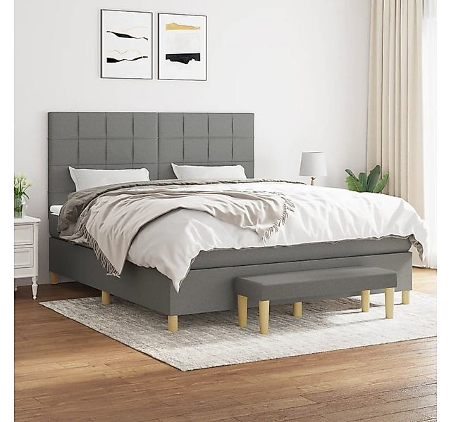 vidaXL Boxspringbett Boxspringbett mit Matratze und Fusshocker Stoff (180 x günstig online kaufen