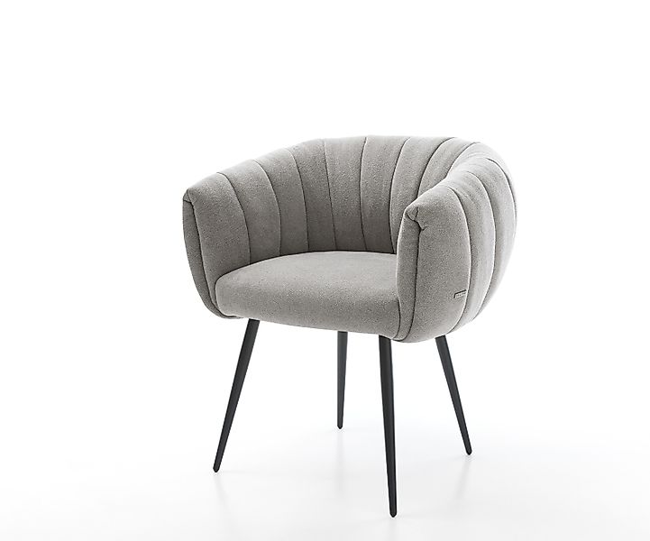 Esszimmerstuhl Jada-Flex Strukturstoff Soft Grau 4-Fuß konisch Schwarz Tasc günstig online kaufen