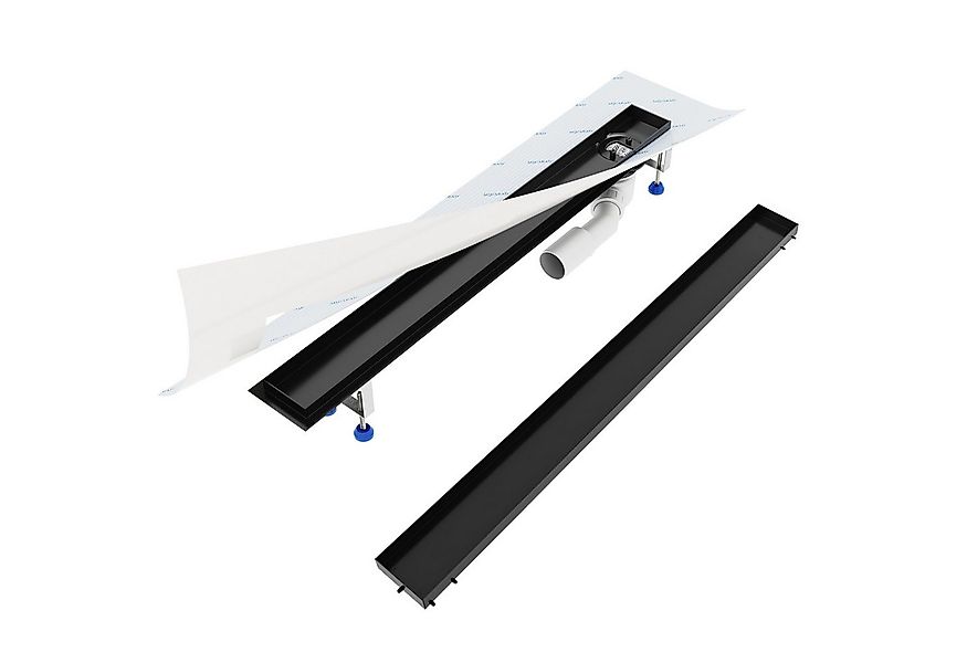 Aquabad® Duschrinne SDS Schwarzmatt Edelstahl Duschablauf, Haarsieb, Viega- günstig online kaufen