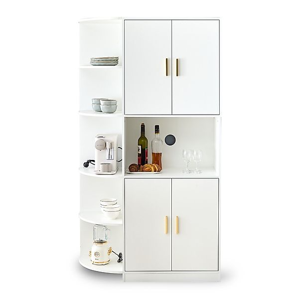 Ulife Mehrzweckschrank weißer Hochschrank mit flexiblen günstig online kaufen