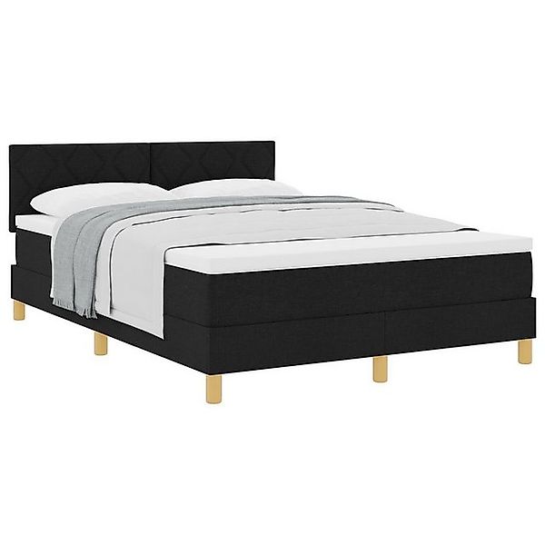vidaXL Bett Boxspringbett mit Matratze Schwarz 160x200 cm Stoff (1-tlg) günstig online kaufen