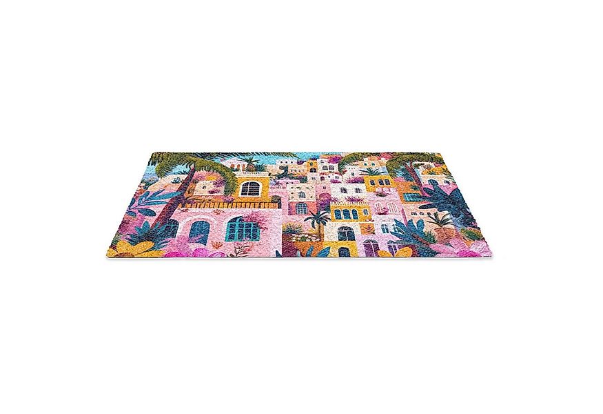 MuchoWow Fußmatte Bunt - Rosa - Orange - Gelb - Blumen, Rechteckig, innen S günstig online kaufen