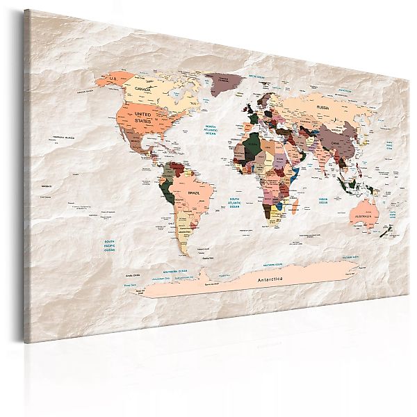 Wandbild - World Map: Stony Oceans günstig online kaufen
