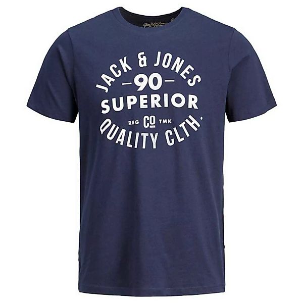Jack & Jones Jeans Print Crew Neck Kurzärmeliges T-shirt 2XL Navy Blazer günstig online kaufen