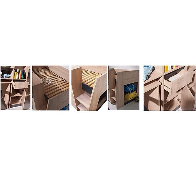 Marmex Möbel Kinderbett SINCO Jugendbett mit Schreibtisch und Treppe, Soft- günstig online kaufen