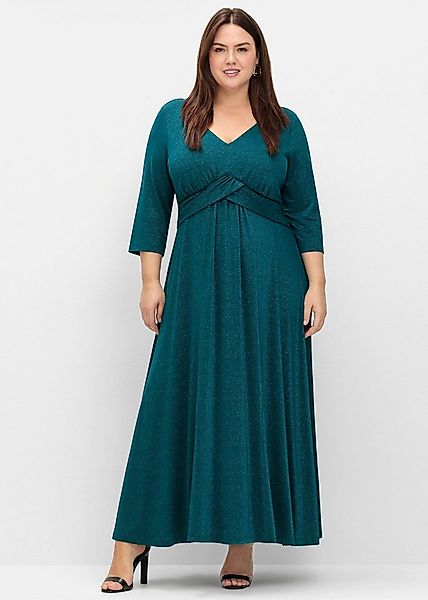 Sheego Etuikleid Abendkleid 3/4-Arm aus Jersey, im Glitzer-Look günstig online kaufen