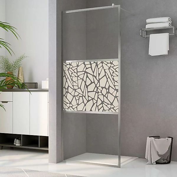 Duschwand Für Begehbare Dusche Esg-glas Steindesign 90x195 Cm günstig online kaufen