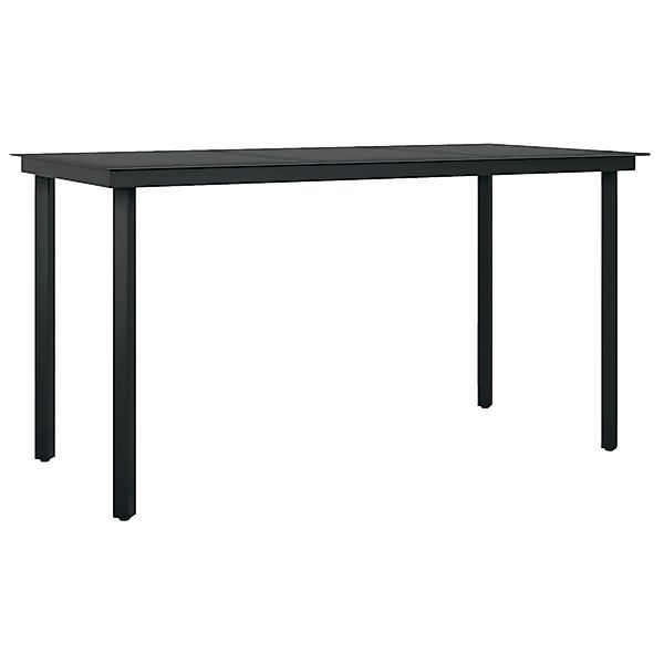 vidaXL Garten-Esstisch Schwarz 140x70x74 cm Stahl und Glas 318747 günstig online kaufen