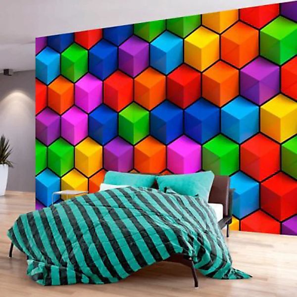 artgeist Fototapete Colorful Geometric Boxes mehrfarbig Gr. 150 x 105 günstig online kaufen