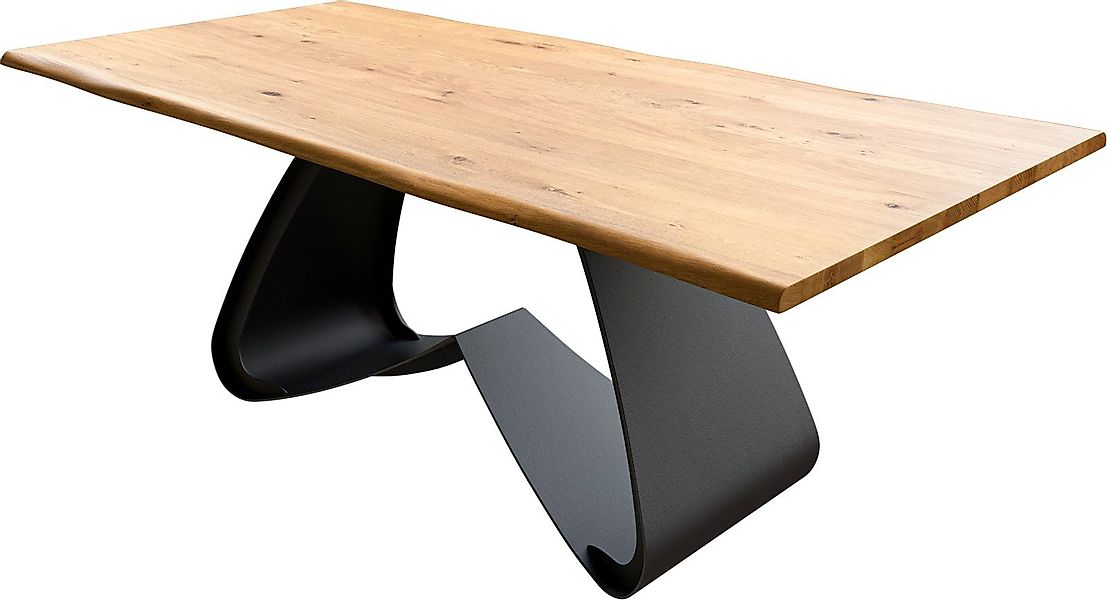 DELIFE Esstisch Edge, Eiche Natur 200x100x2,5-3 günstig online kaufen