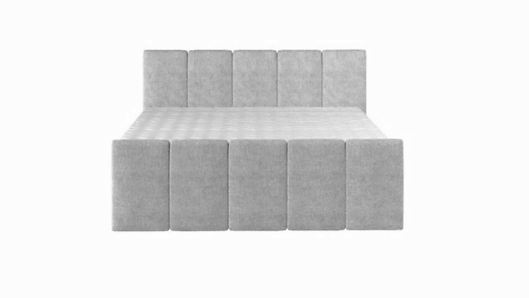 Sofa Dreams Boxspringbett Gustavo, Webstoff grau, 140 x 200 cm, mit Topper, günstig online kaufen