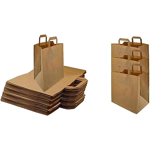 Lauroo Einkaufsbeutel Papiertragetasche Geschenktüten Kraftpapier 22x10x28c günstig online kaufen