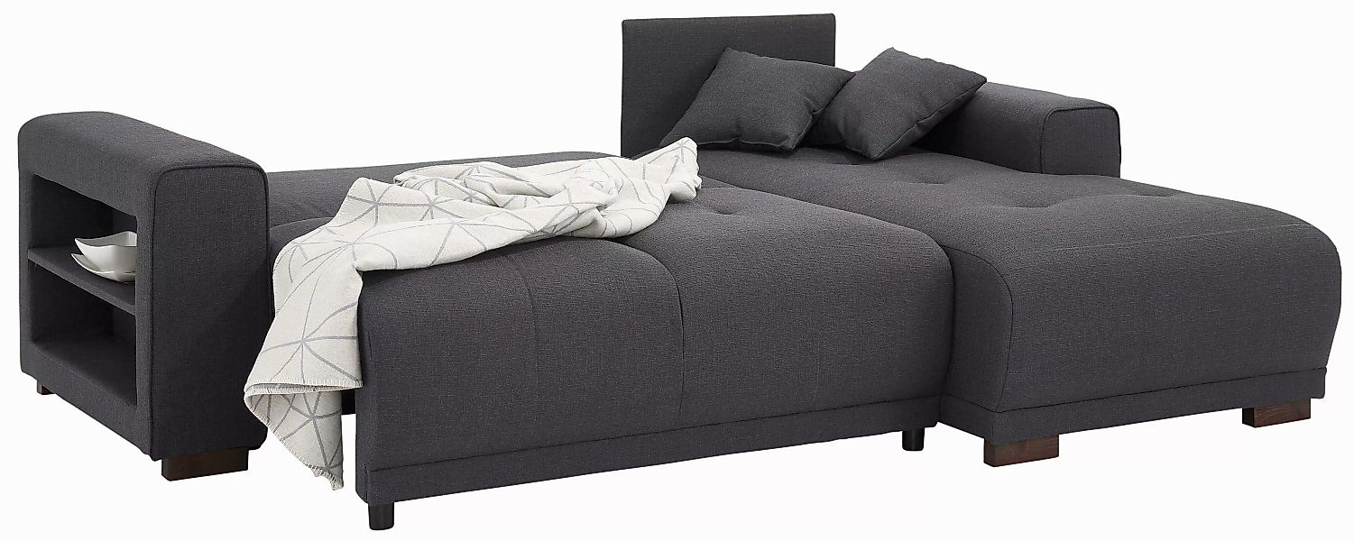 Home affaire Ecksofa "Viborg L-Form", mit Regal in der Armlehne, wahlweise günstig online kaufen