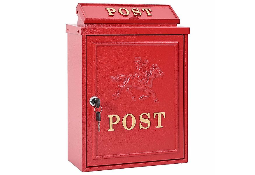 vidaXL Briefkasten Wandmontierter Briefkasten Rot 29 x 13 x 41 cm Gussalumi günstig online kaufen