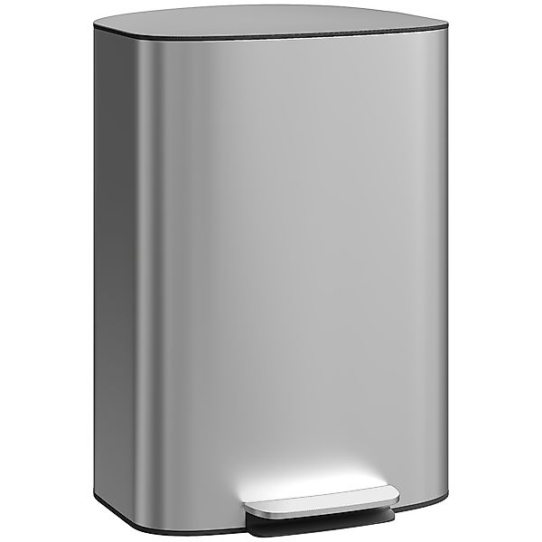 HOMCOM Treteimer 50 L mit Soft-Close, 90°-Öffnung & herausnehmbarem Innenei günstig online kaufen
