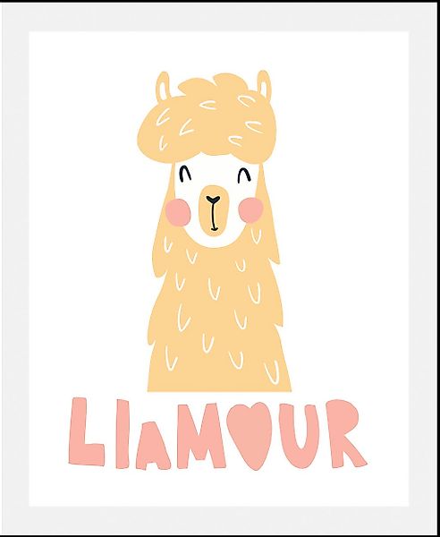 queence Bild »Llamour«, Stadt-Liebessprüche-Schriftzug-Alpaka-Herz-Herzbild günstig online kaufen