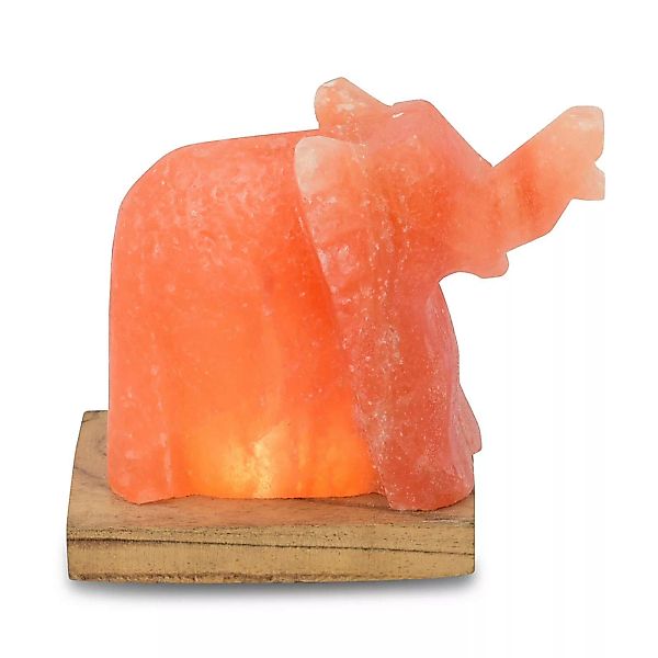 LED-Salzleuchte Elefant mit Sockel, bernstein günstig online kaufen