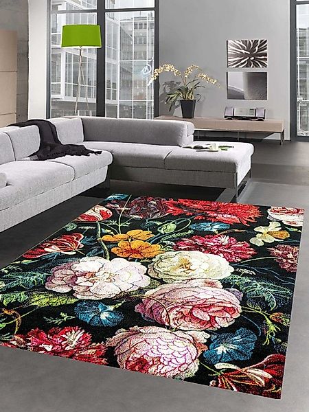 Carpetia Teppich Teppich Wohnzimmer Designerteppich Blumen Blumenstrauß sch günstig online kaufen