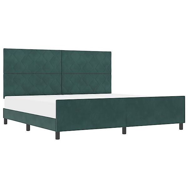 vidaXL Bett Bettgestell Dunkelgrün 200x200 cm Samt (1-tlg) günstig online kaufen