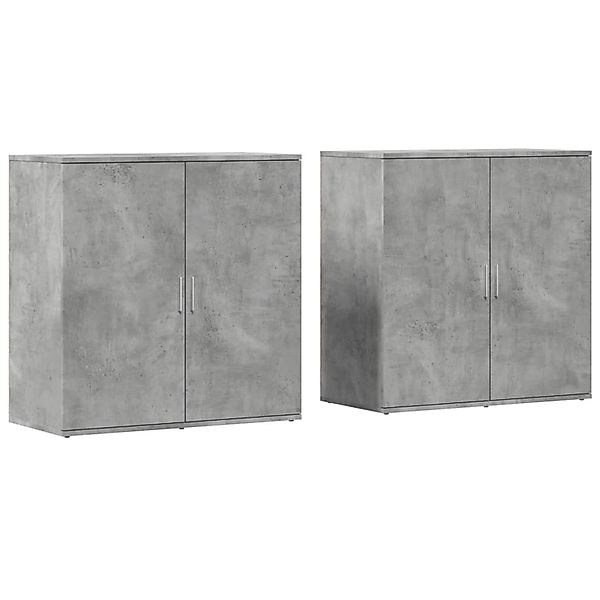 vidaXL Sideboards 2 Stk Betongrau 79x38x80 cm Holzwerkstoff 3276605 günstig online kaufen