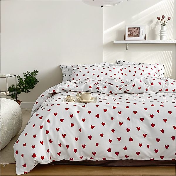 KEAYOO Bettwäsche Herz, Baumwolle, 2 teilig, günstig online kaufen