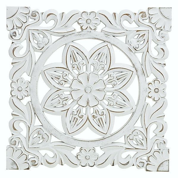 Meinposten Wanddekoobjekt Wandornament Holz weiß 38x38 günstig online kaufen