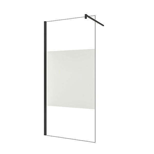 AICA Walk in Duschwand B.70 x H.200cm Milchglasstreifen Duschabtrennung 8mm günstig online kaufen