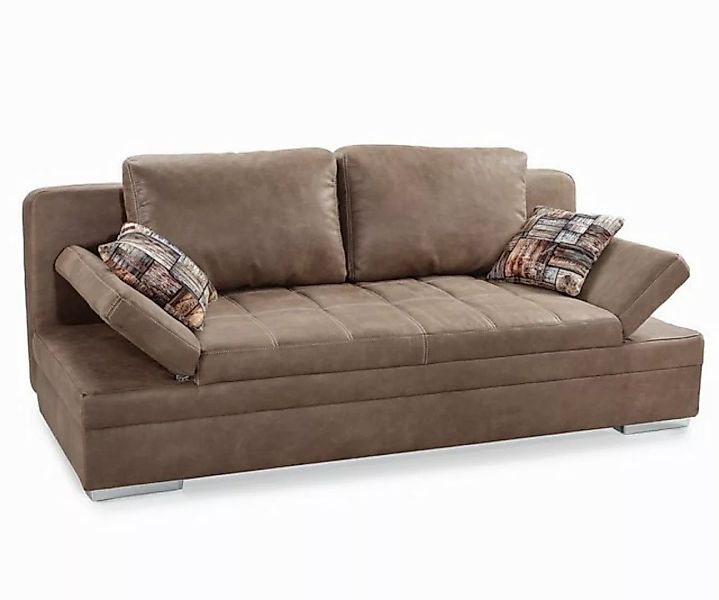 luma-home Schlafsofa 15116, mit Bettkasten 200 cm breit, Armlehnen verstell günstig online kaufen