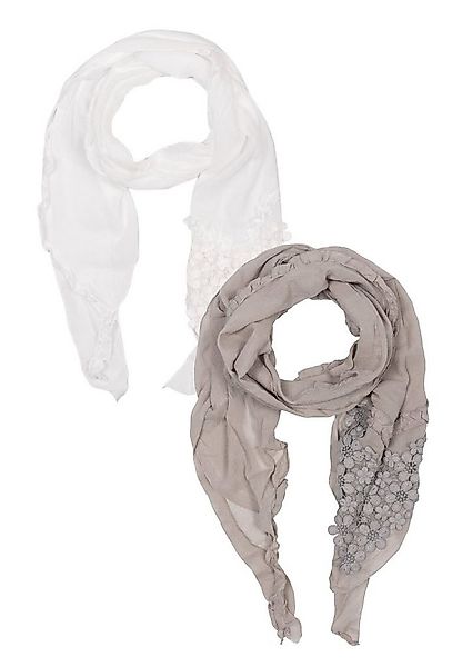 Cassandra Accessoires Schal Romantik, (2er-Set), mit verspielten Blumendeta günstig online kaufen