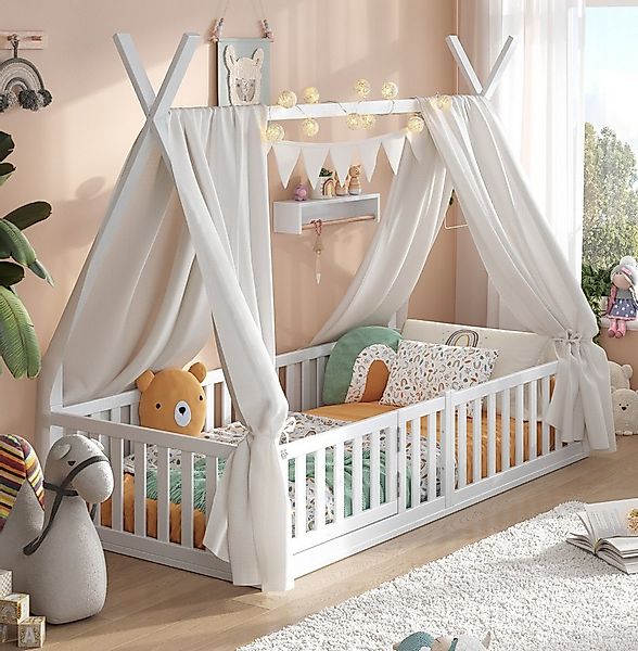 Alavya Home® Kinderbett Hausbett Bodenbett SKY SET aus Buche – FSC® 100% mi günstig online kaufen