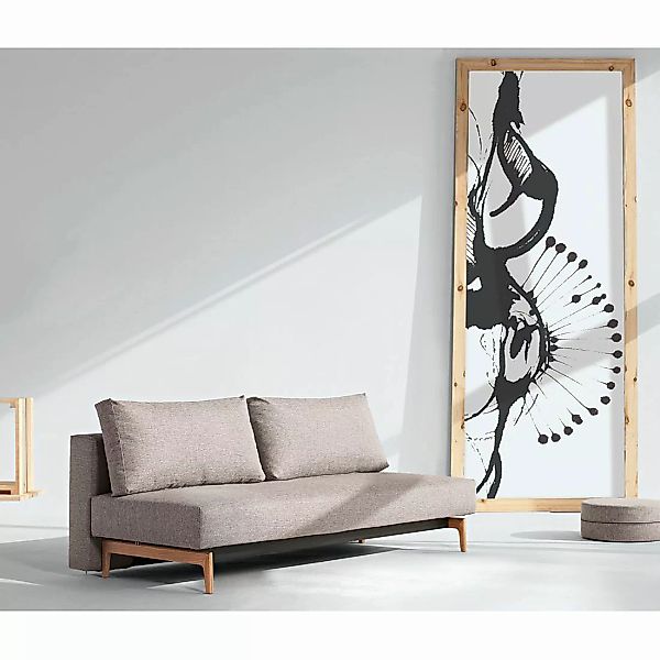 home24 Innovation Möbel Schlafsofa Trym 2,5-Sitzer Grau Webstoff 200x65x93 günstig online kaufen
