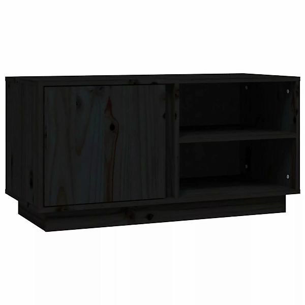 Vidaxl Tv-schrank Schwarz 80x35x40,5 Cm Massivholz Kiefer günstig online kaufen