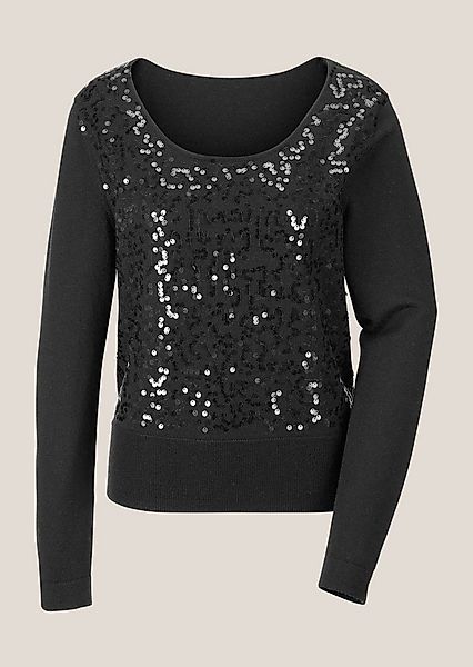 MADELEINE Strickpullover Rundhals-Pullover mit Pailletten günstig online kaufen