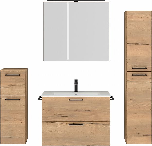 nobilia Badmöbel-Set "Tolvina" vormontiert, mit Soft-Close, 4 Stk. tlg. günstig online kaufen