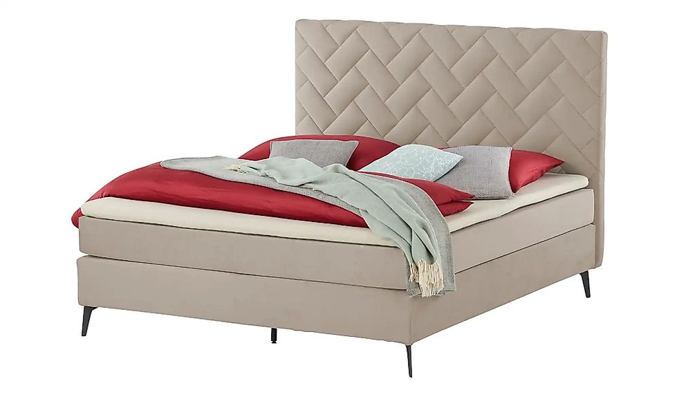 Boxspringbett  Weave ¦ beige ¦ Maße (cm): B: 160 H: 122 Betten > Boxspringb günstig online kaufen