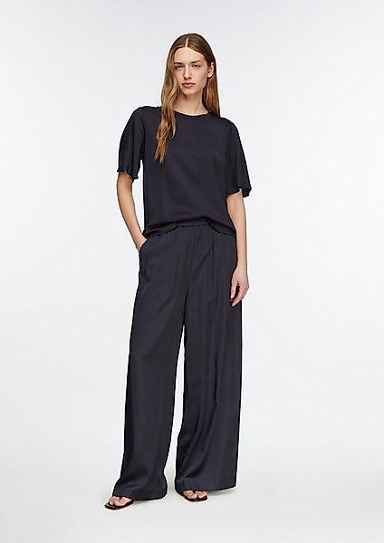 comma Chinos Hose Easy Pull-On-Satin-Wide-Leg-Hose günstig online kaufen