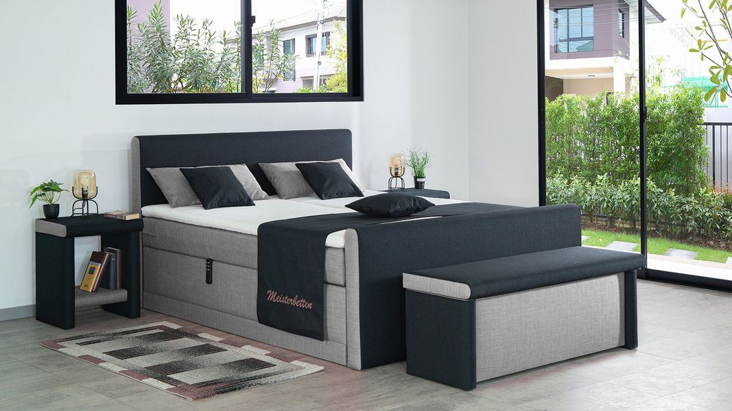 Meisterbetten Boxspringbett Amos (mit Motor, Fußteil, günstig online kaufen