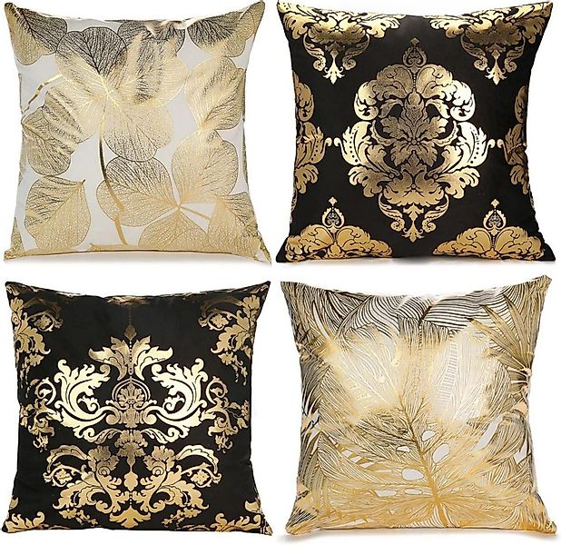 LuxusKollektion Dekokissen 4er Set samt Kissenbezug günstig online kaufen