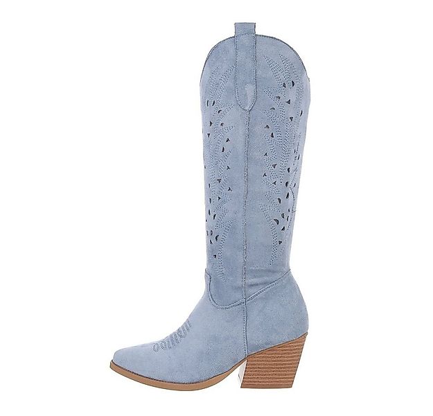 Ital-Design Stylische Damen Stiefel mit Cut-Out-Design und Absatz Westernst günstig online kaufen