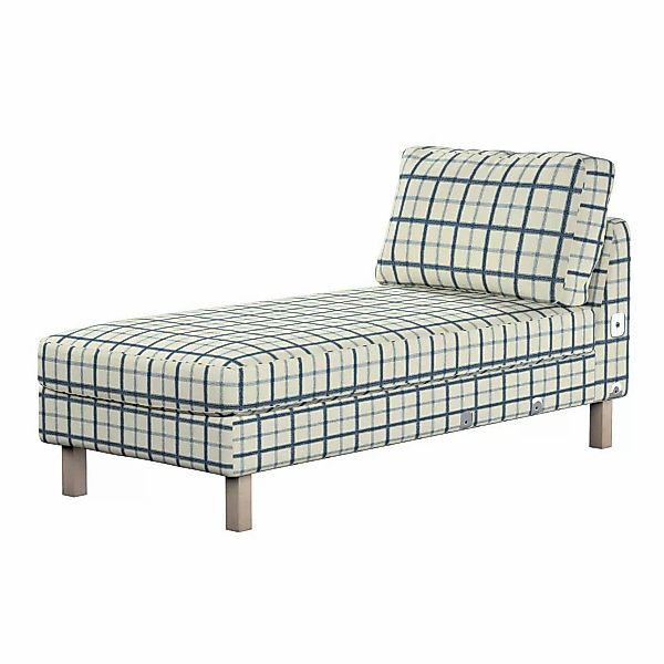 Bezug für Karlstad Recamiere Zustellsofa, kurz, blau-creme, Bezug für Karls günstig online kaufen