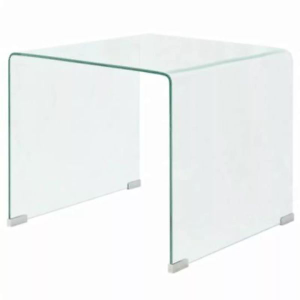 vidaXL Couchtisch aus gehärtetem Glas 49,5 x 50 x 45 cm Transparent Couchti günstig online kaufen