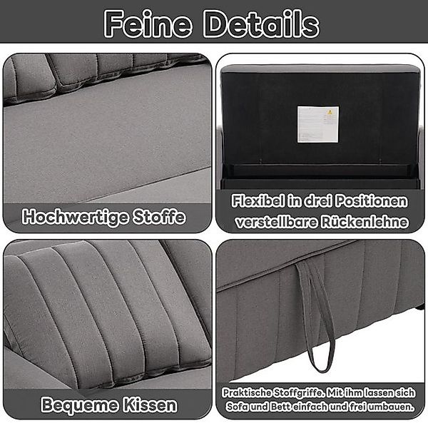 Odikalo Schlafsofa Sofabett Zweisitzer Daybett Faltbar verstellbare Rückenl günstig online kaufen