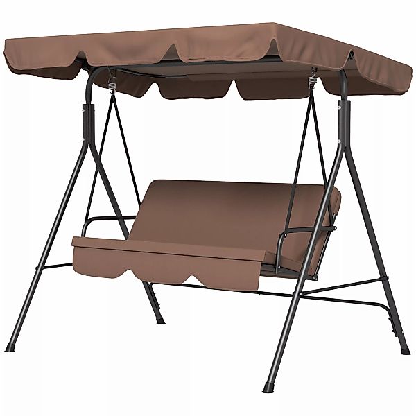Outsunny Hollywoodschaukel 3-Sitzer Gartenschaukel mit verstellbarem Dach, günstig online kaufen