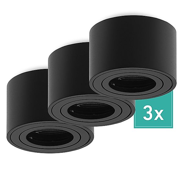 Oktaplex 3er Set Aufbauspot Aluminium Lile S für LED-Module Deckenspot Spot günstig online kaufen