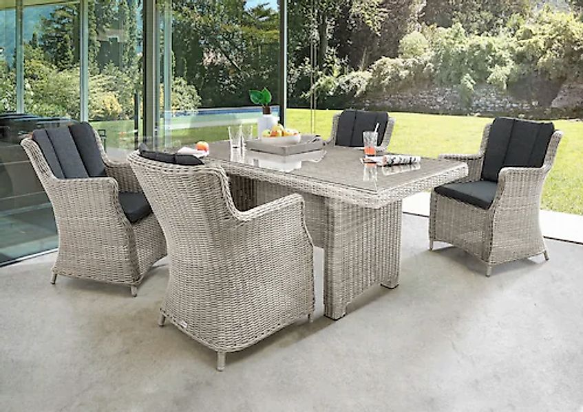 Destiny Garten-Essgruppe »LUNA« 4x Sessel, 1x Tisch, inkl. Auflagen, 13 Stk günstig online kaufen