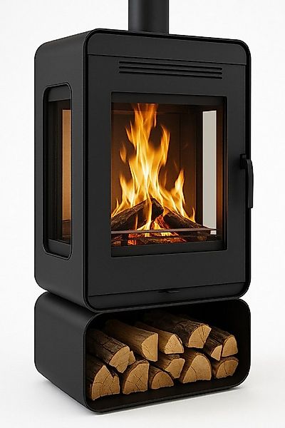 ECOfoxx Kaminofen Premium-Kaminofen Modell 3W60 - Dreischeiben, 6.0 kW günstig online kaufen