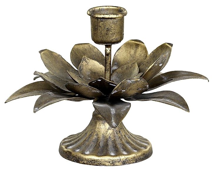 Chic Antique Kerzenhalter Chic Antique Kerzenständer Kerzenhalter mit Blume günstig online kaufen